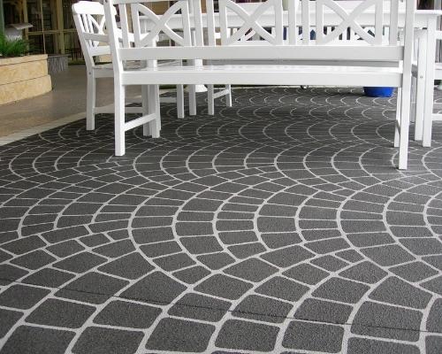 European Fan Stencil in Slate Grey