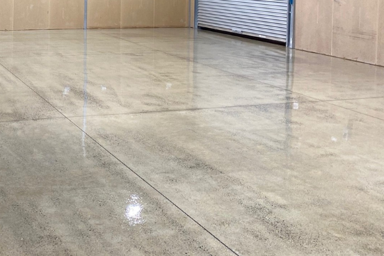 Raw concrete sealed with Dulux Avista Polyurethane Flooring Sealer