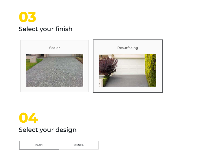 You can explore finishes and pattern options.